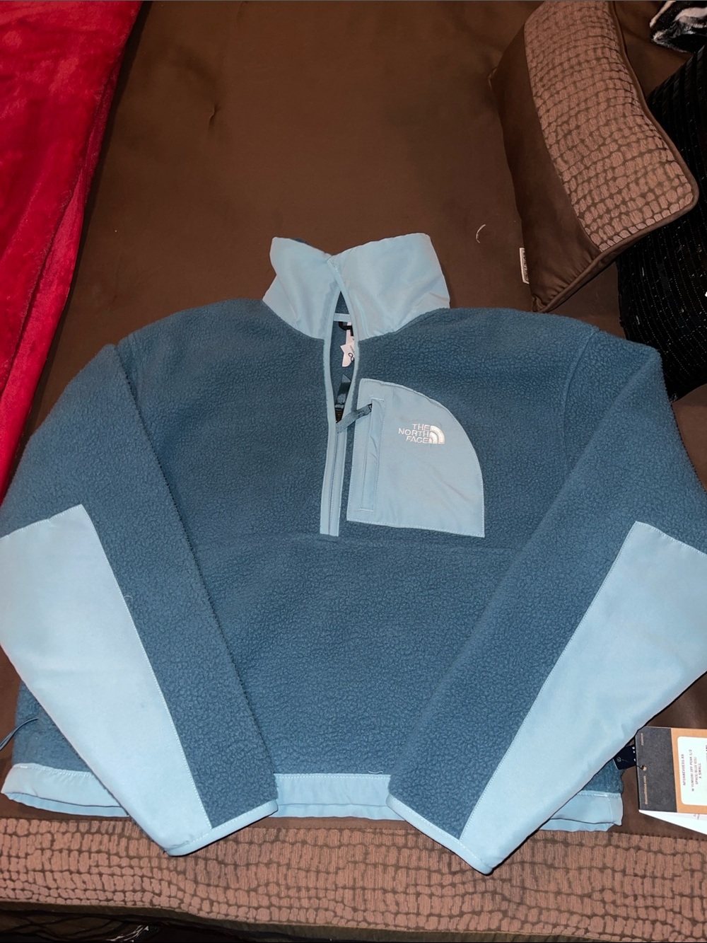 The North Face Men’s Two-Tone Blue Fleece Zip Pullover